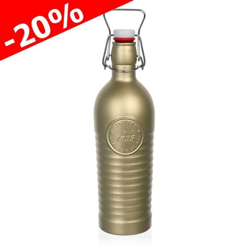 Staklena boca 1200 ml 'Officina 1825', zlatna, otvor: mehanički zatvarač