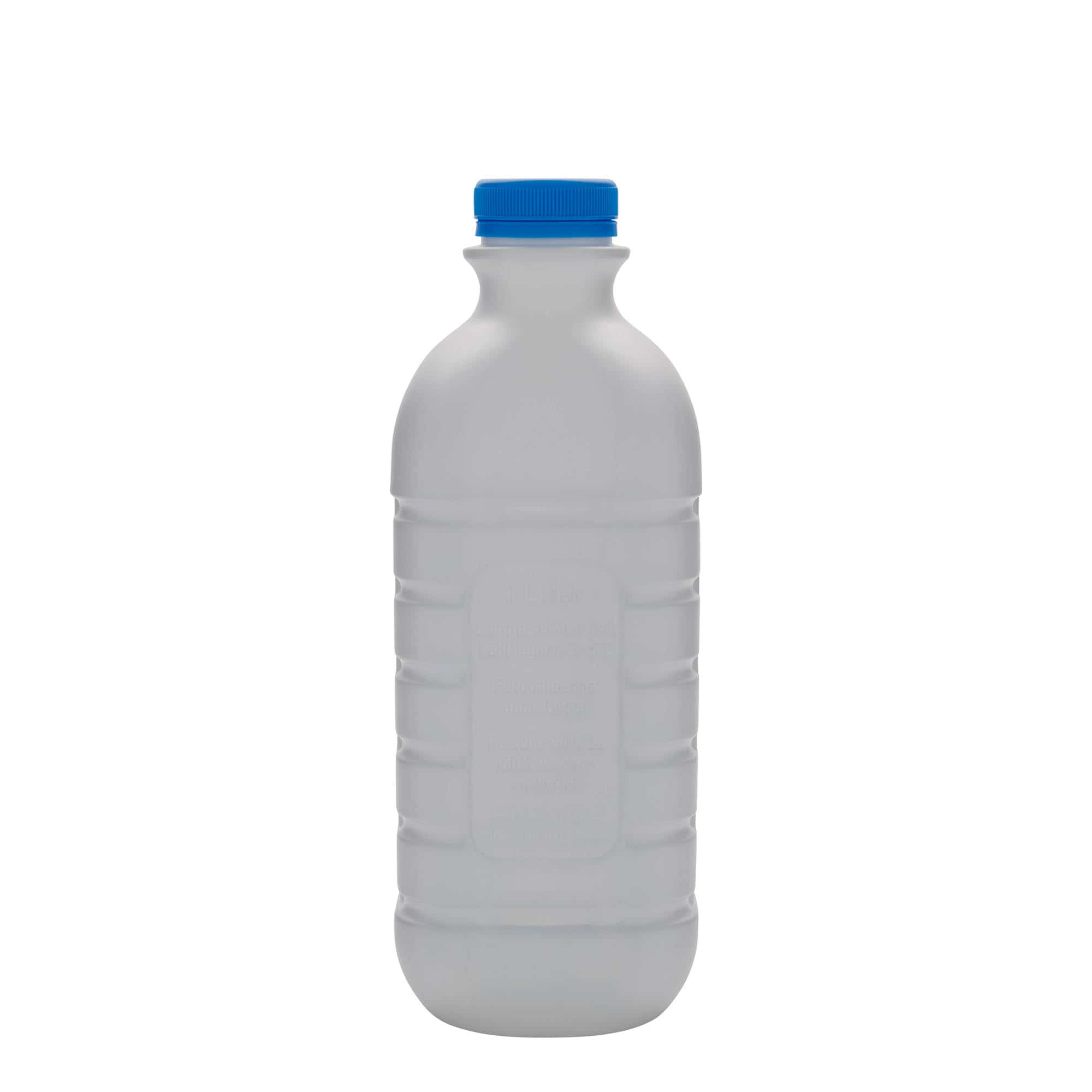 Boca za mlijeko 1000 ml, pravokutna, HDPE plastika, bijela, otvor: PEHD40