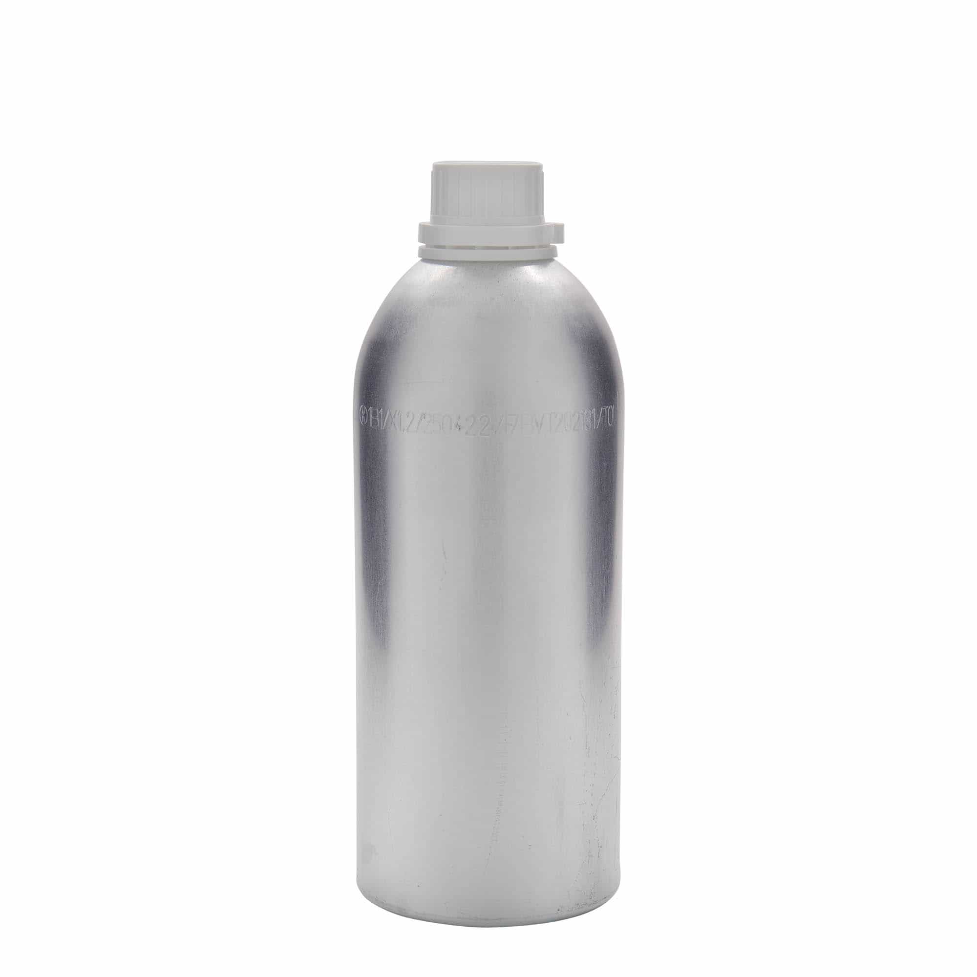 Aluminijska boca 1100 ml, metalna, srebrna, otvor: DIN 32