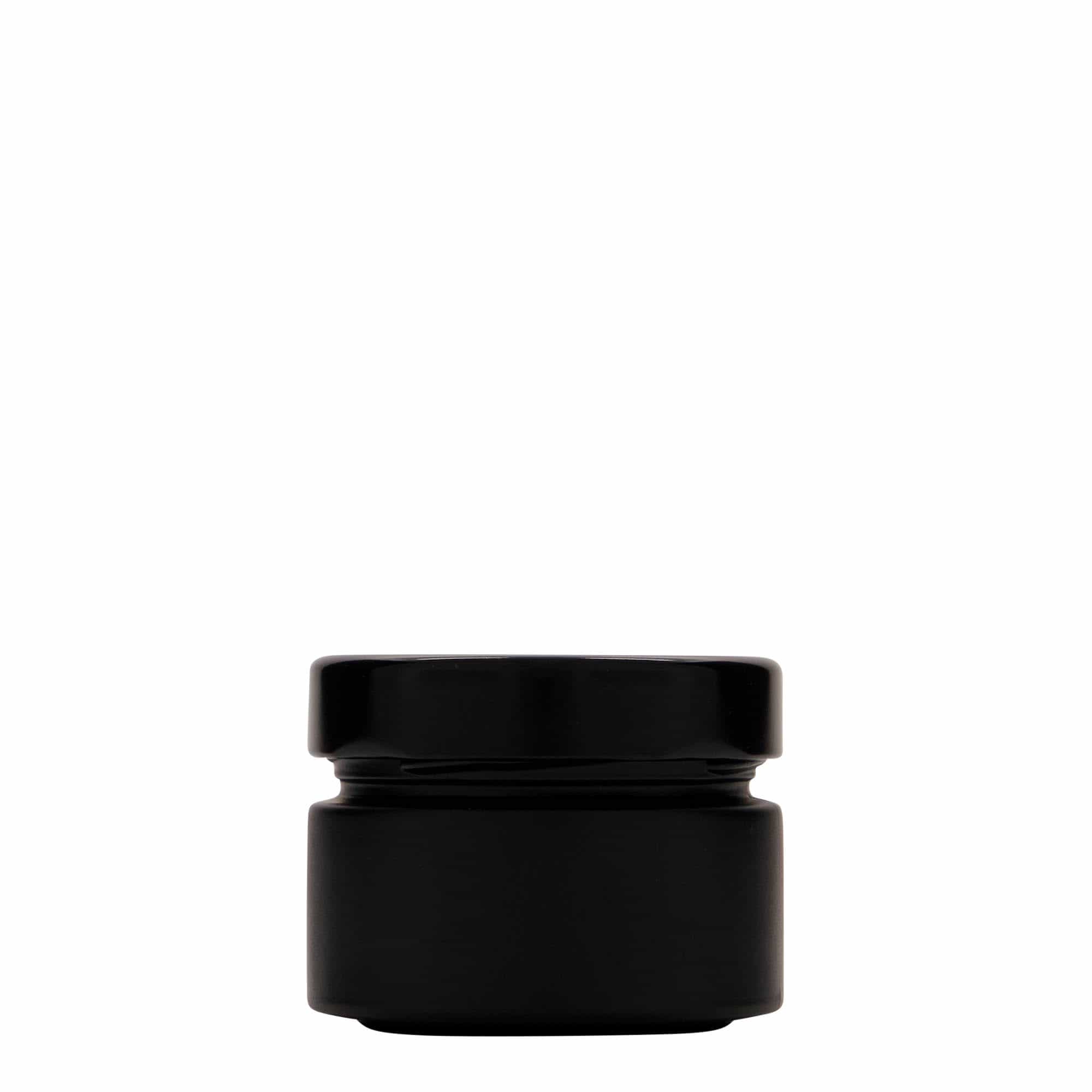 Okrugla staklenka 130 ml 'Aurora', crna, otvor: Deep Twist Off (DTO 66)