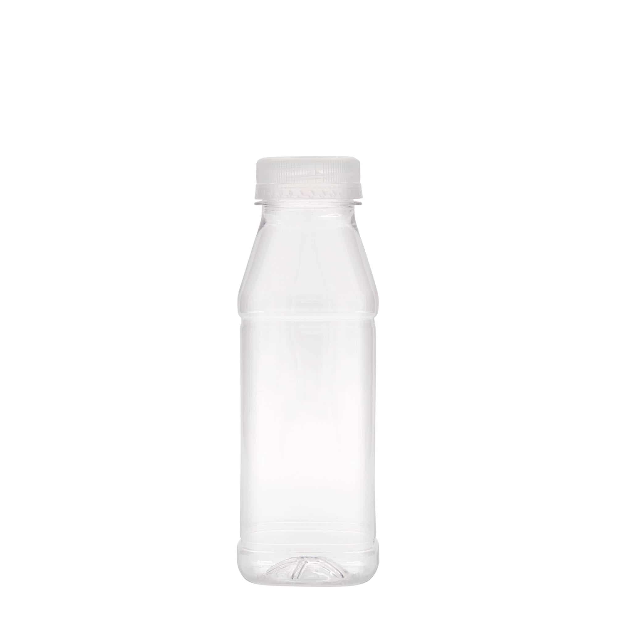 PET boca 330 ml 'Milk and Juice Carré', kvadratna, plastika, otvor: 38 mm