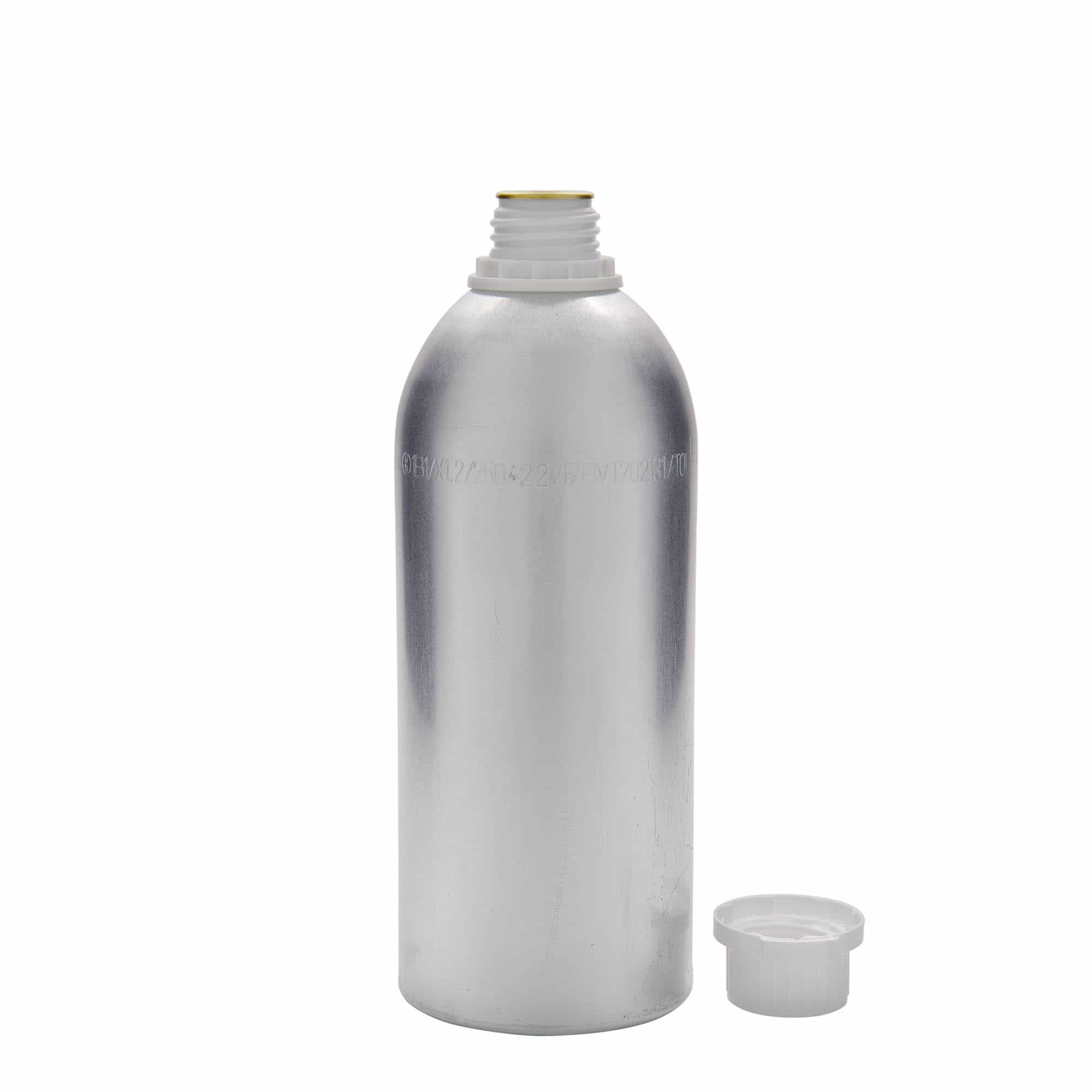 Aluminijska boca 1100 ml, metalna, srebrna, otvor: DIN 32